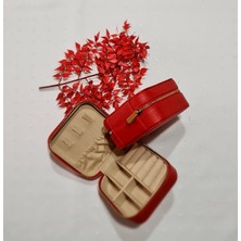 Feyza Design Kırmızı Deri Takı ve Aksesuar Organizeri, Şık ve Pratik Saklama Çözümü