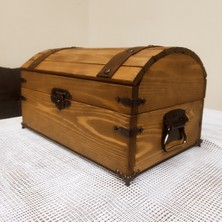 Feyza Design El Yapımı Masif Ahşap Hazine Sandığı 30X20 cm Şık ve Dayanıklı