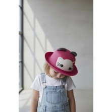 Soft and Baby Çocuk Kedi Figürlü Hasır Şapka