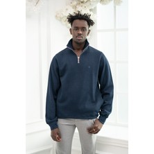 Paul Martin Regular Fit Fermuarlı Dik Yaka Pamuklu Selanik Kumaş Yan Cepli Kazak