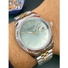 Lee Cooper Erkek Kol Saati – 40 mm – Çelik Kasa – Altın Gri Çelik Kordon – Yeşil Kadran