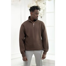 Paul Martin Regular Fit Fermuarlı Dik Yaka Pamuklu Selanik Kumaş Yan Cepli Kazak