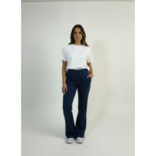 Lyvean 3 Iplik Şardonlu  Ispanyol Paça Pantolon