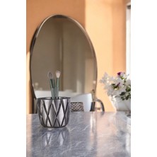 Feyza Design Şık Gümüş Eskitme Makyaj Organizeri ve Fırça Düzenleyici