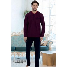 Erse Erkek 2 Iplik Uzunkol Pijama Takım, %100 Pamuk Büyük Beden Erkek Pijama Takım