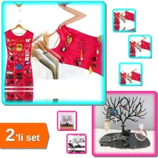 Feyza Design Pembe ve Geyik Temalı Elbise ve Mücevher Organizeri 2’li Set