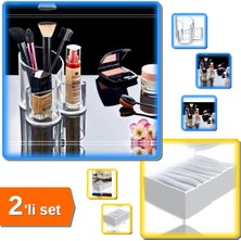 Feyza Design 8 Bölmeli Pratik Çekmece Düzenleyici ve Şeffaf Makyaj Organizeri Seti