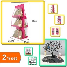 Feyza Design 6 Gözlü Pratik Çanta Askılığı ve Siyah Geyik Takı Düzenleyici Seti