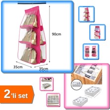 Feyza Design 6 Gözlü ve 12 Bölmeli Çok Amaçlı Dolap Içi Çanta Seti (2 Adet)