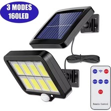 Gaman F128 Cob LED Güneş Enerjili 3 Mod Sensörlü 5 Metre Kablolu Kaliteli Sensörlü Solar Sokak Lambası