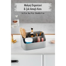 Feyza Design Gri Çok Amaçlı Kozmetik ve Makyaj Organizeri, Şık ve Pratik Saklama Çözümü
