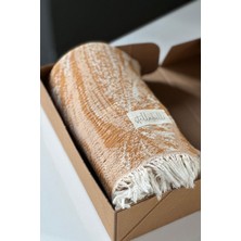 Stella Belli  Pamuk El Dokuması Desenli Modern 90 x 180 cm Peştemal | Kutulu Respiro | Hardal -Krem