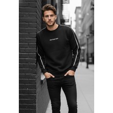 Oksit Dont Look Slim Fit Üç Iplik Şardonlu Bisiklet Yaka Erkek Sweatshirt