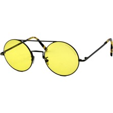 Cutler And Gross 1276 49 10  Hand Made Eskitilmiş Altın Sarı Yuvarlak Unısex Güneş Gözlüğü