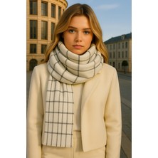 Myzi Store Kadın Siyah Kare Desenli Kalın Kışlık Şal – Oversize Şal