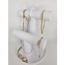 Feyza Design Şeffaf Takı Saklama ve Düzenleme Standı, Çok Bölmeli Organizer