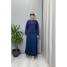 Ghisa Renkli Taş Işlemeli Kısa Tunik Lacivert 26KOBTNK4144