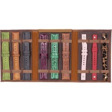 Feyza Design El Yapımı Hakiki Deri Saat Kordonu Taşıma Çantası Antik Kahve