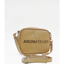Hüvendo Küçük Boy  Crossbody Çapraz Askılı Kadın Omuz Çantası Nude