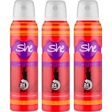 She Kadın Love Deodorant 150 ml x 3 Adet