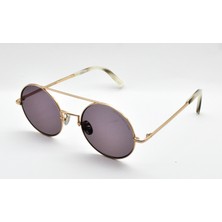 Cutler And Gross 1276 49 02  Hand Made Altın Bordo Yuvarlak Unısex Güneş Gözlüğü