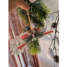 New Bliss Decor Studio 1 Adet Yılbaşı Tasarım Kozalak Detaylı Tavus Kuşu 20 cm