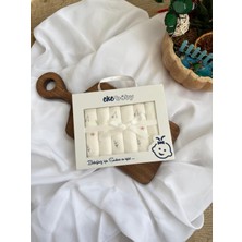 MİNİM Penye Desenli, Kutulu Bebek Ağız Mendili , %100 Pamuklu , 6'lı 20x20 cm