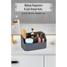 Feyza Design Fonksiyonel Füme Çok Amaçlı Kozmetik Kutusu ve Organizer