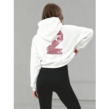 Afri Ekru Bayan Taş Detaylı Kapüşonlu Crop Sweatshirt ve Yüksek Bel Fitilli Tayt Takım – Rahat Spor & Günlük Kombin
