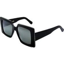 Cutler And Gross 1285 54 01 Hand Made Siyah Gri Camlı Taslı Kare Unısex Güneş Gözlüğü