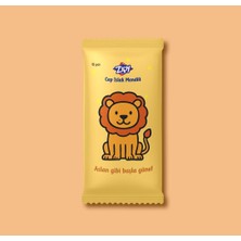 Zipy Mini Paket Islak Mendil Cep ve Çanta Boy Aslan Karakterli  7 * 15 Adet'li