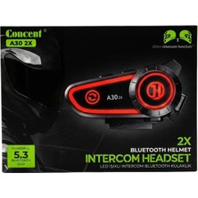 AS Mobile Motosiklet Kask Intercomu | Bluetooth 5.3, 200 Metre Menzil, 45 Saat Pil Ömrü, Renkli LED Işıklı, Hd Ses