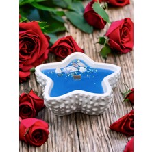 Yıldız Formlu %100 Doğal Soya Mum-Ahşap Fitilli Dekoratif Kokulu Mum