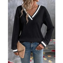Livizmir Moda Kadın Uzun Kollu V Yakalı Waffle Bluz