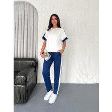 Livizmir Moda Kadın Modal Dokulu Kumaş Yanı Şeritli Takım