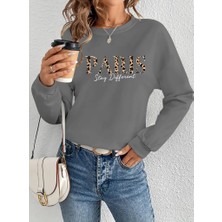 Livizmir Moda Kadın Uzun Kollu Bisiklet Yaka Desenli Viskon Iki Iplik Bluz