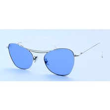 Cutler And Gross 1307 Ppl 07 Hand Made Sılver Gümüş Mavi Kelebek Unısex Güneş Gözlüğü