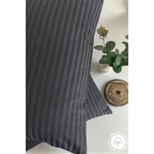 Vessino Home Milano Series 2’li Pamuk Saten Otel Yastık Kılıfı 50X70 – 82 Tel Çizgili Lüks Otel Tipi Yastık Kılıfı
