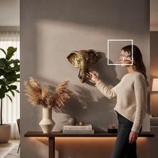 İki Yedi Konsept Frugull Gold Altın Ton Modern Sanatsal Fil Kafası Duvar Dekoru Fil Heykeli Figür Hediyelik Obje Şık