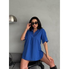 Livizmir Moda Yırtmaç Detaylı Tunik Gömlek