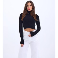 Livizmir Moda 42231 Triko Balıkçı Kazak-Siyah