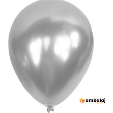 AmbalajSende Metalik Gümüş Balon 12'' - 100ADET