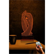 Feyza Design 3D Illüzyon LED Lamba Masa Gece Lambası 16 Renk Kumandalı Dekorasyon