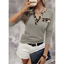 Livizmir Moda Kadın Uzun Kollu V Yakalı Kaşkorse Bluz