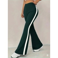 Livizmir Moda Kadın Yüksek Bel Ispanyol Paçalı Yanlardan Şerit Detaylı Dalgıç Tayt Pantolon