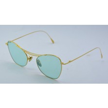 Cutler And Gross 1307 Gpl 53 06 Hand Made Gold Gren Altın Yeşil Kelebek Unısex Güneş Gözlüğü