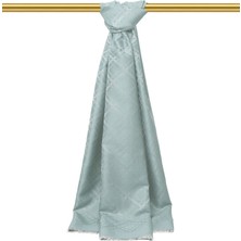 Bursa İpek Su Yeşil Zincir Desen Jakarlı Ipek Şal