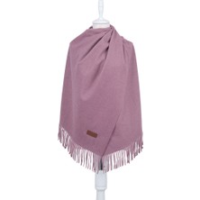 Bursa İpek Gül Kurusu Düz Renk Kışlık Şal