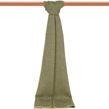 Bursa İpek Sarı Füme Desenli Dar Yün Kaşkol