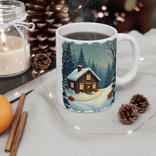 Tişört Kodu Kalpli Kapılı Kış Kulübesi – Noel Temalı Porselen Kupa
